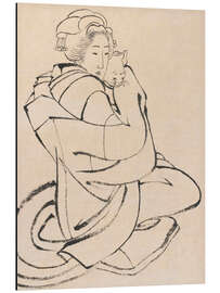 Magnettafel Dame, die eine Katze hält