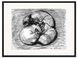 Gerahmter Kunstdruck Die Katzen: Tsching, Batzar und Blanc-Blanc