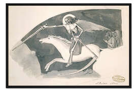 Gerahmter Kunstdruck Tod auf dem Pferderücken, Pierre David Humbert