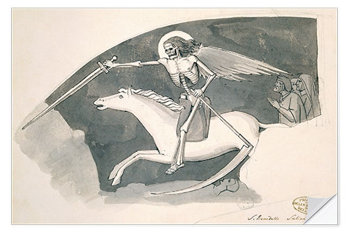 Selvklebende plakat Death on Horseback, Pierre David Humbert