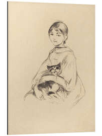 Magnettafel Kleines Mädchen mit Katze