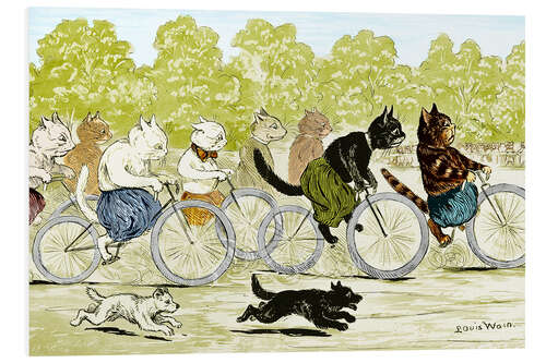 Tableau en PVC Cats in a Bicycle Race, Hyde Park