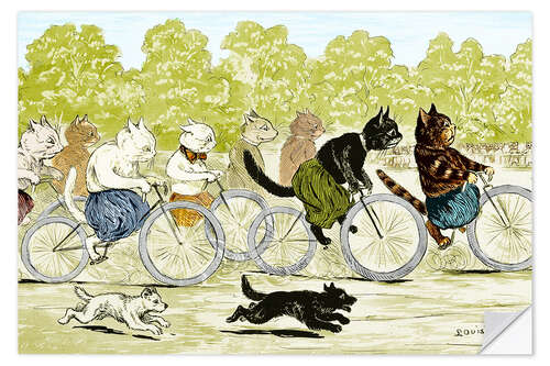 Wall sticker Cats in a Bicycle Race, Hyde Park