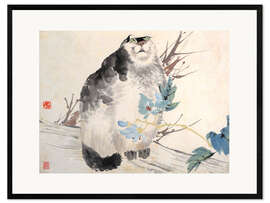 Kehystetty taidepainatus Fat Cat by Ren Yi
