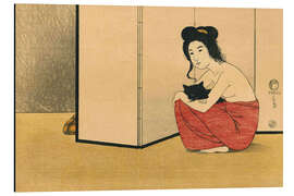 Magnettafel Frau mit schwarzer Katze, Friedrich Capelari