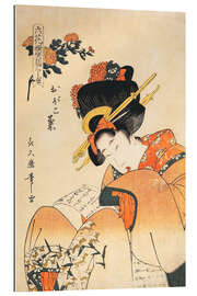 Gallery print The Courtesan Obokokiku Reading a Letter, Kitagawa Tsukimaro