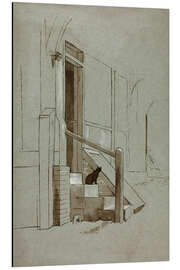 Magnettafel Katze vor der Haustür