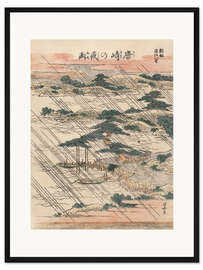 Gerahmter Kunstdruck Abendlicher Regen in Karasaki