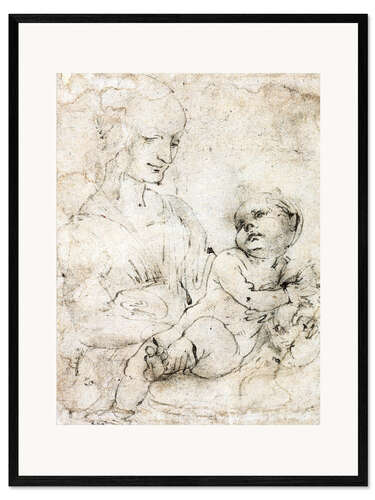 Framed art print Study for Madonna of the Cat