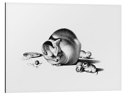 Aluminium print Cat and Kittens