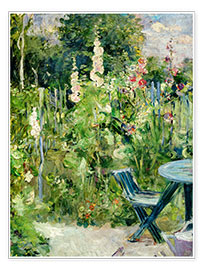 Plakat  Hollyhocks - Berthe Morisot