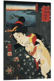 Magnettafel Junge Frau mit einer Katze im Arm