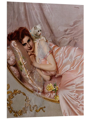 Bilde på skumplate On the sofa, Vittorio Matteo Corcos, 1902