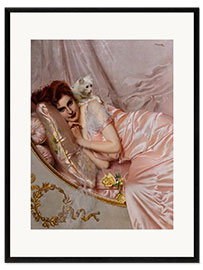 Stampa artistica con cornice On the sofa, Vittorio Matteo Corcos, 1902