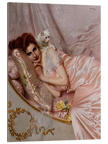 Stampa su plexi-alluminio On the sofa, Vittorio Matteo Corcos, 1902