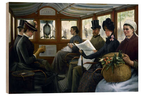Tableau en bois In the Omnibus, Maurice Delondre