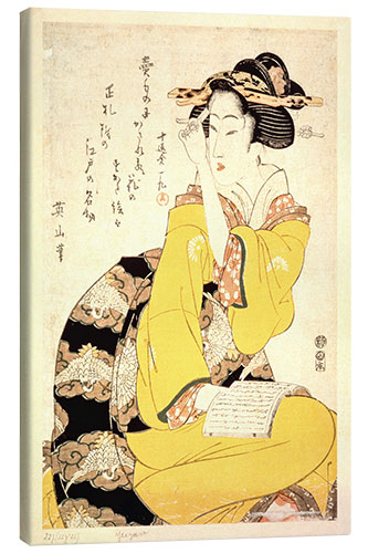 Tableau sur toile A Geisha Reading a Book, Kikugawa Eizan