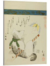 Magnettafel Katze spielt mit einem Schmetterling, Serie "36 Bilder von Vögeln"