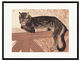 Ingelijste kunstdruk Cat on a Balustrade, 1909