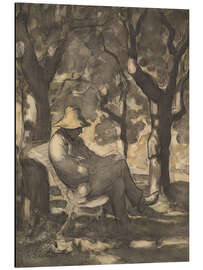 Magnettafel Ein Mann liest im Garten, 1865