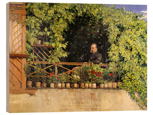 Tableau en bois Portrait of Friedrich Nietzsche, Curt Stoeving, 1894