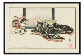 Gerahmter Kunstdruck Die Welpenkatze und das Baby, 1904