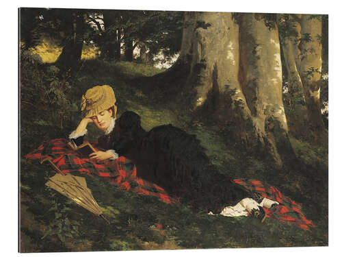 Galleritryk Woman Reading in the Forest, Gyula Benczúr, 1875