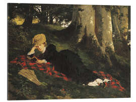 Quadro em plexi-alumínio Woman Reading in the Forest, Gyula Benczúr, 1875