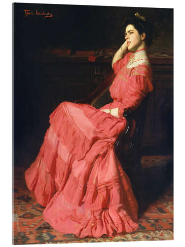 Quadro em acrílico A Rose, Thomas Pollock Anshutz, 1907