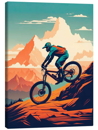 Canvas-taulu Mountain Bike Downhill III