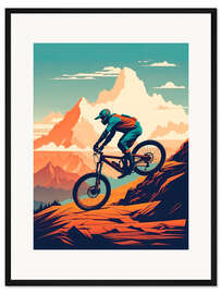 Gerahmter Kunstdruck Mountain Bike Downhill III