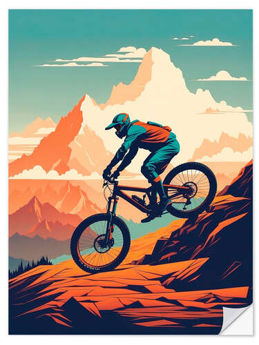 Sticker mural Mountain Bike Downhill III