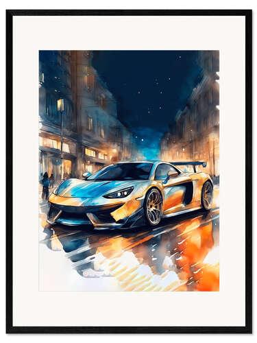 Impression artistique encadrée Rush Into Town