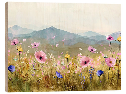 Trebilde Flower Field In Front Of Mountain Landscape