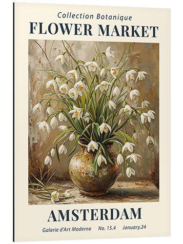 Aluminium print Flower Market Amsterdam