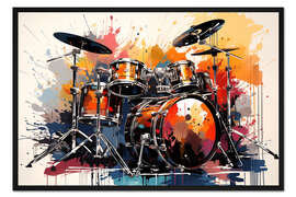 Gerahmter Kunstdruck Abstrakte Beats in Farbe