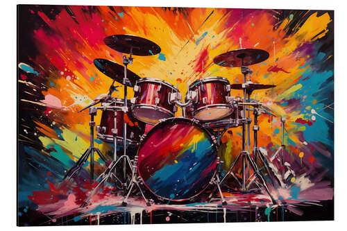 Cuadro de aluminio Vibrant Drumming Abstraction