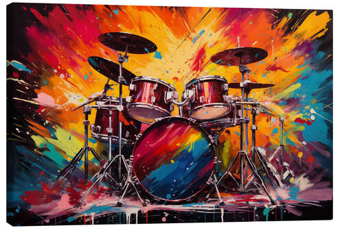 Quadro em tela Vibrant Drumming Abstraction