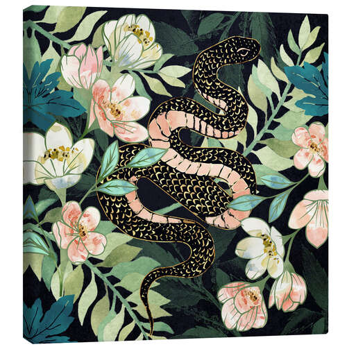Canvas print Metallic Floral Snake