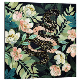 Magnettafel Metallic Floral Snake