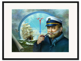 Gerahmter Kunstdruck Der Kompass des Kapitäns