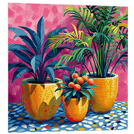 Cuadro de PVC Tropical plants in pots