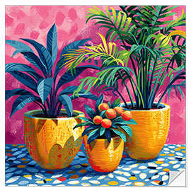Wall sticker Tropical plants in pots