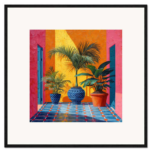 Ingelijste kunstdruk Arabic Plants in Pots