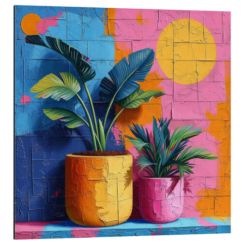 Tableau en aluminium Colourful Houseplants