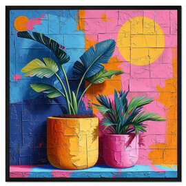 Gerahmter Kunstdruck Bunte Zimmmerpflanzen