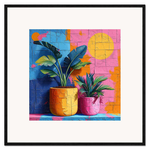 Plakat artystyczny premium w ramie Colourful Houseplants