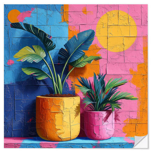 Vinilo para la pared Colourful Houseplants