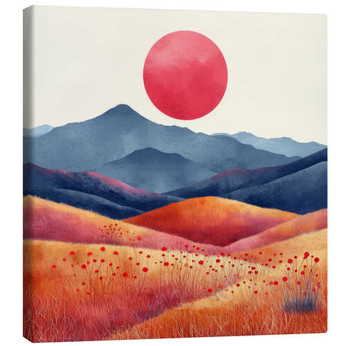 Quadro em tela Poppy Field at Sunset