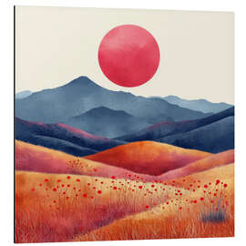 Magnettafel Mohnfeld bei Sonnenuntergang